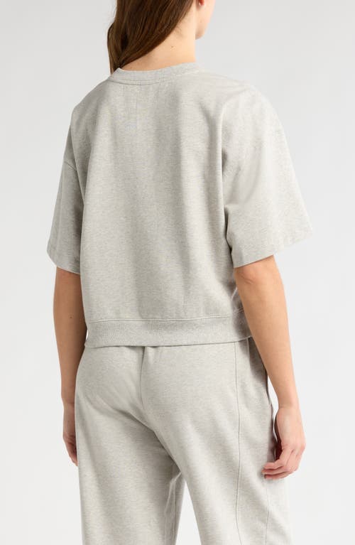 Zella Terry Crewneck Sweatshirt In Grey Light Heather