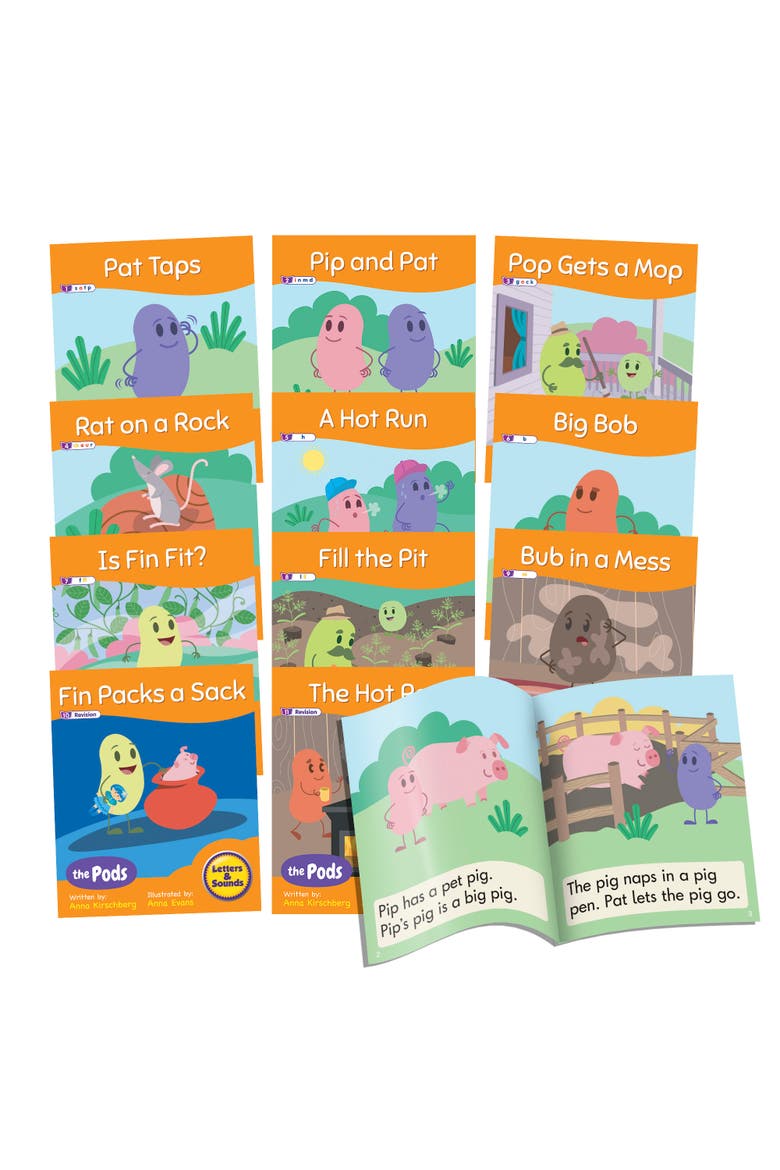 Decodable Readers The Pods Phase 2 Letter Sounds, Main, color, Multicolored