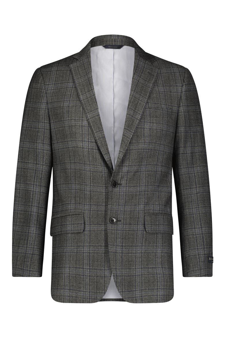 Regent Fit Wool Blend Sport Coat, Main, color, GREYBLUFLNLCHK