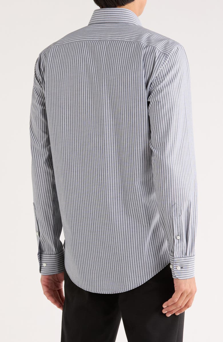 NORDSTROM RACK Angelo Trim Fit Stripe Non-Iron Dress Shirt, Alternate, color, Blue Angelo Stripe