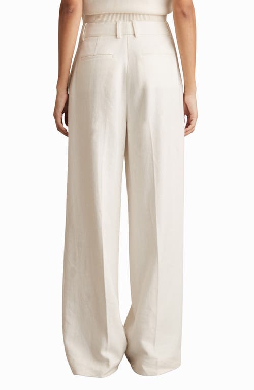 Reiss Devon High Waist Wide Leg Pants In White
