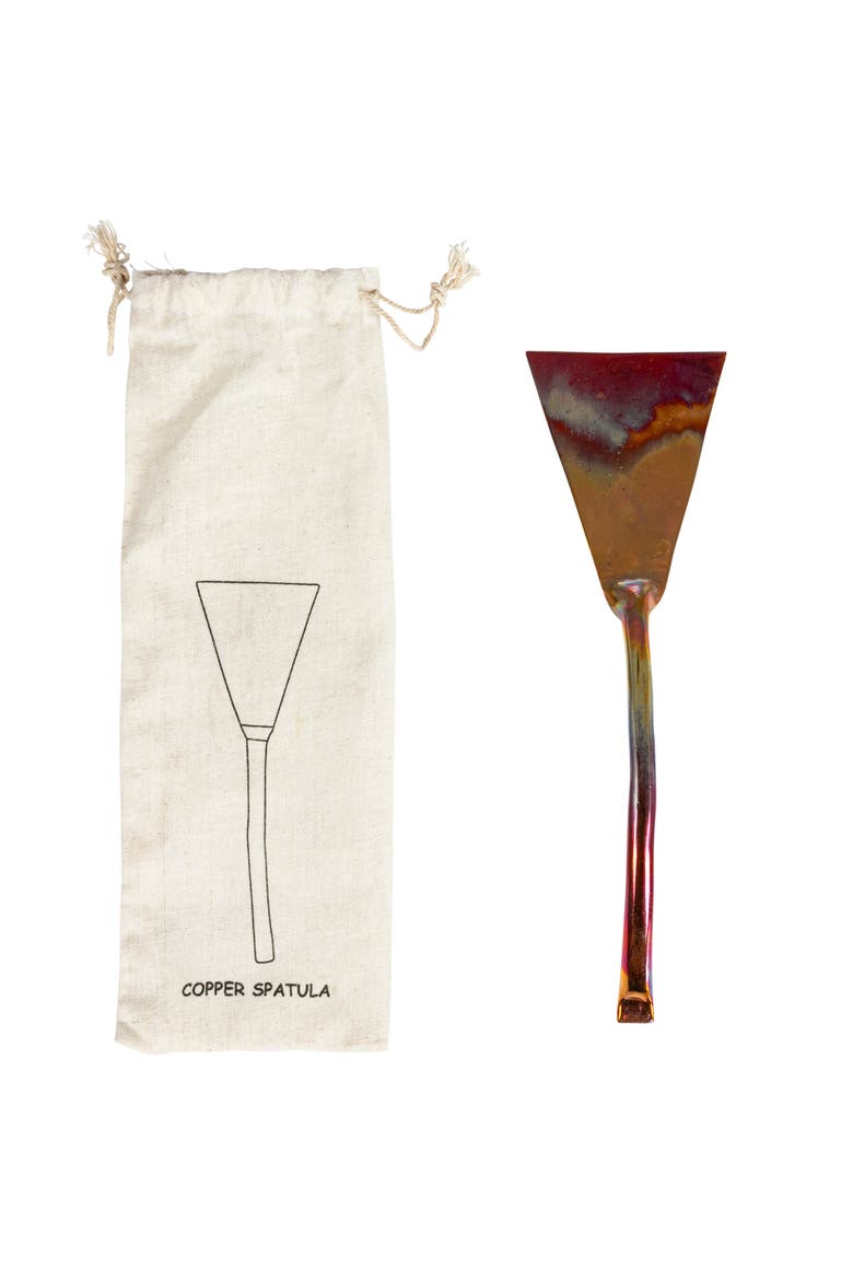 Modern Copper Cake Server in Drawstring Bag, Burnt Finish, Main, color, Multicolor