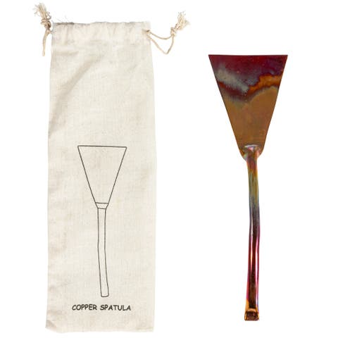 Modern Copper Cake Server in Drawstring Bag, Burnt Finish