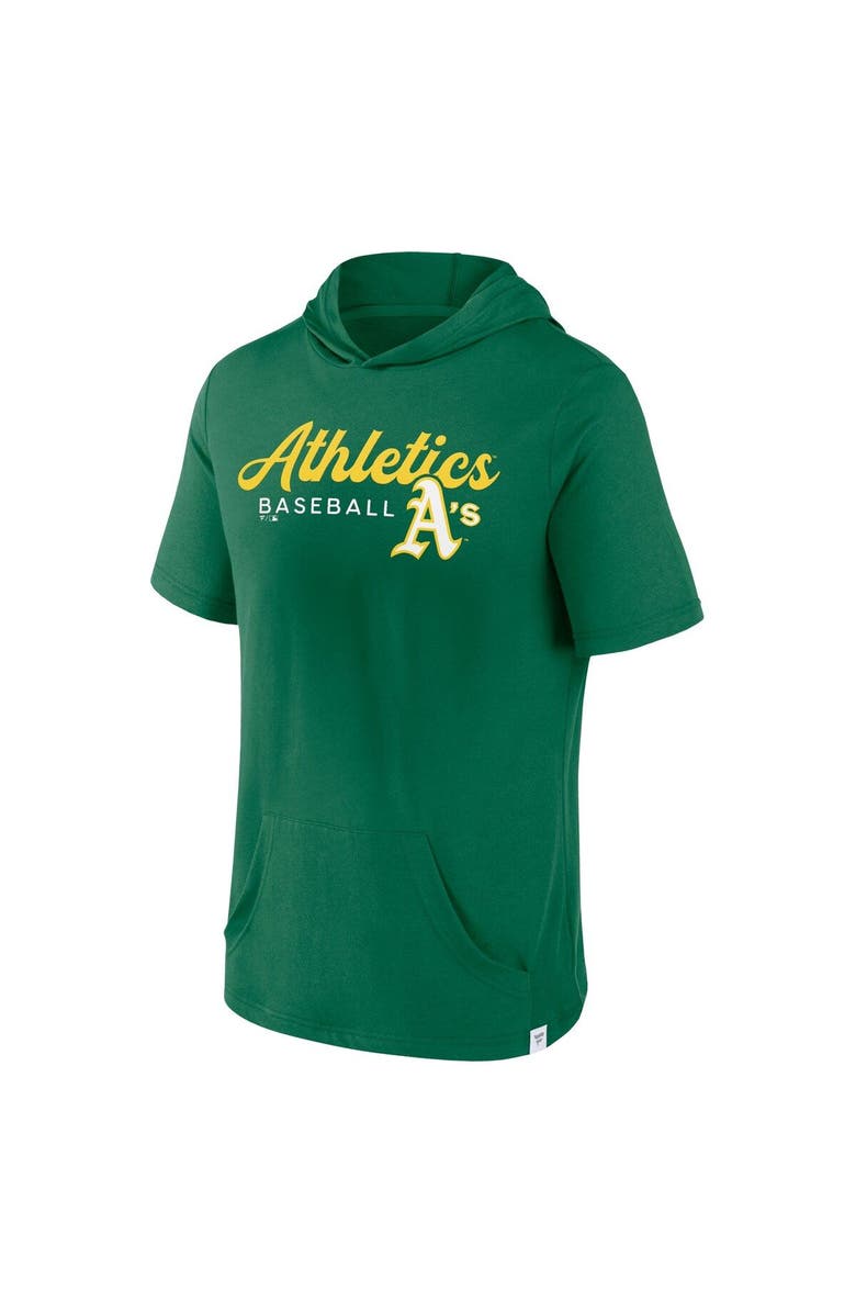 FANATICS Men's Fanatics Branded Green Oakland Athletics Offensive Strategy Short Sleeve Pullover Hoodie, Alternate, color, 