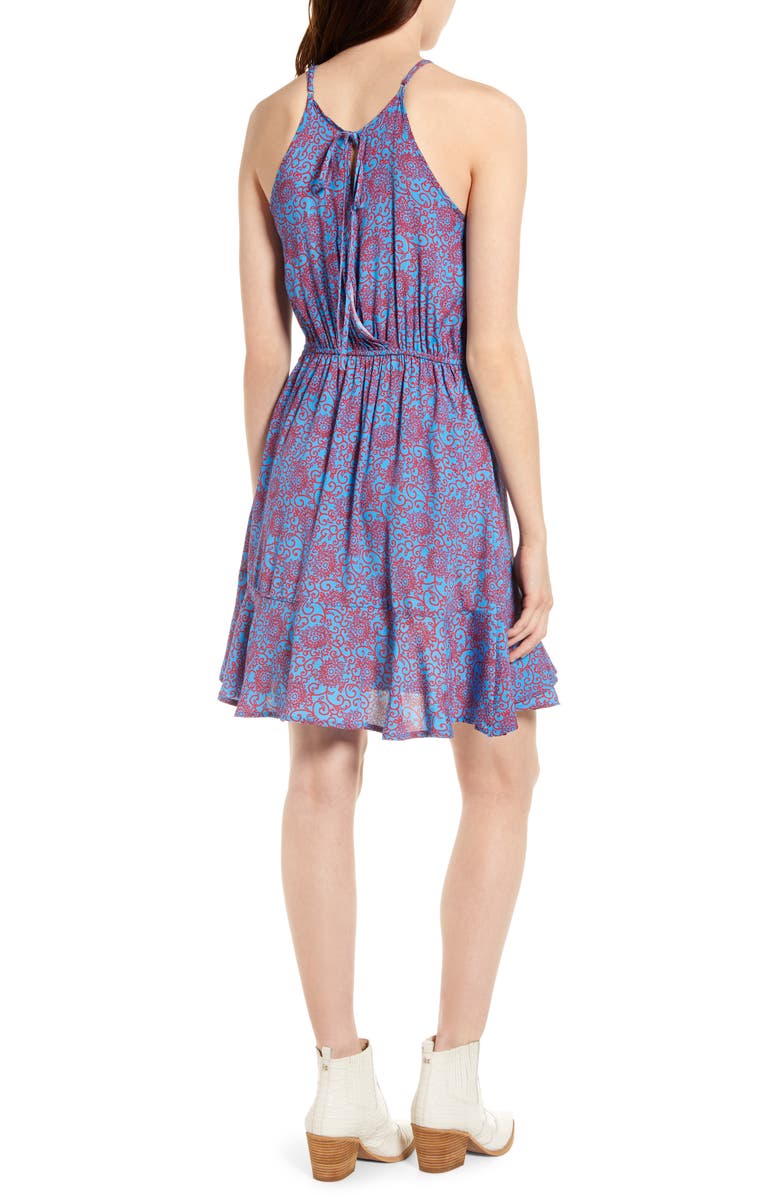 Band of Gypsies Eliat Print Ruffle Hem Dress, Alternate, color,