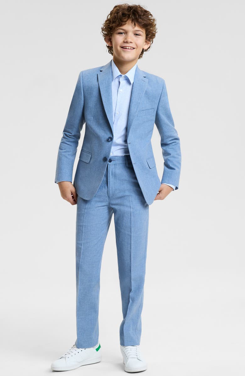 Michael Kors Kids' Blue Linen Blend Sport Coat, Alternate, color, Blue