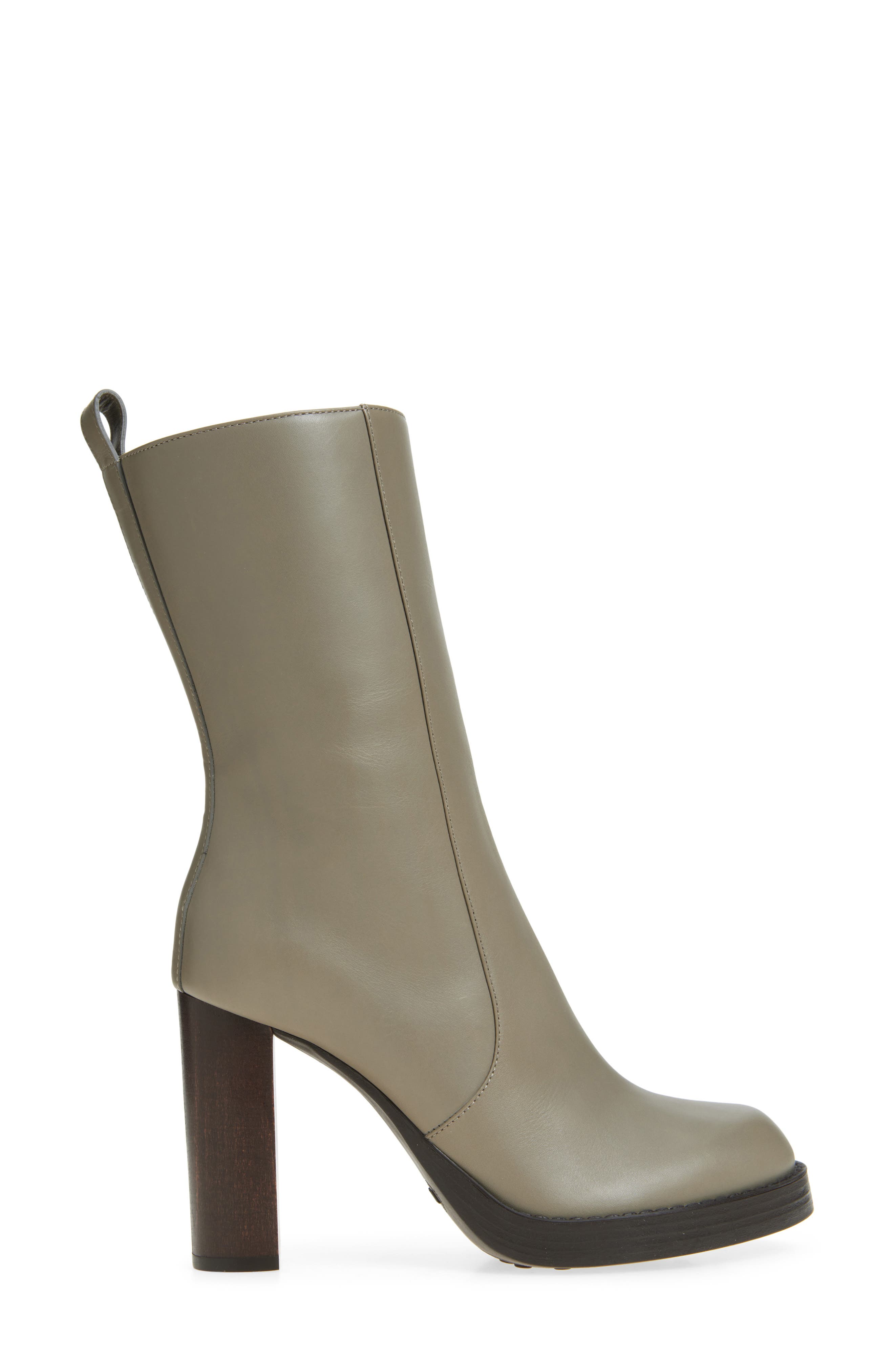 Tod's Tube Block Heel Bootie, Alternate, color, Tortora Scuro