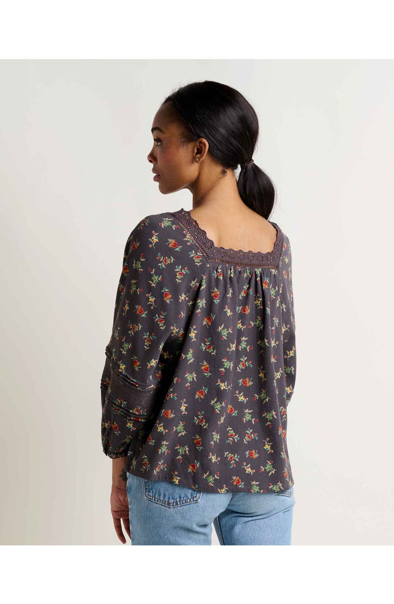 Toad & Co Manzana Peasant Long Sleeve Shirt, Alternate, color, Soot Graphic Print