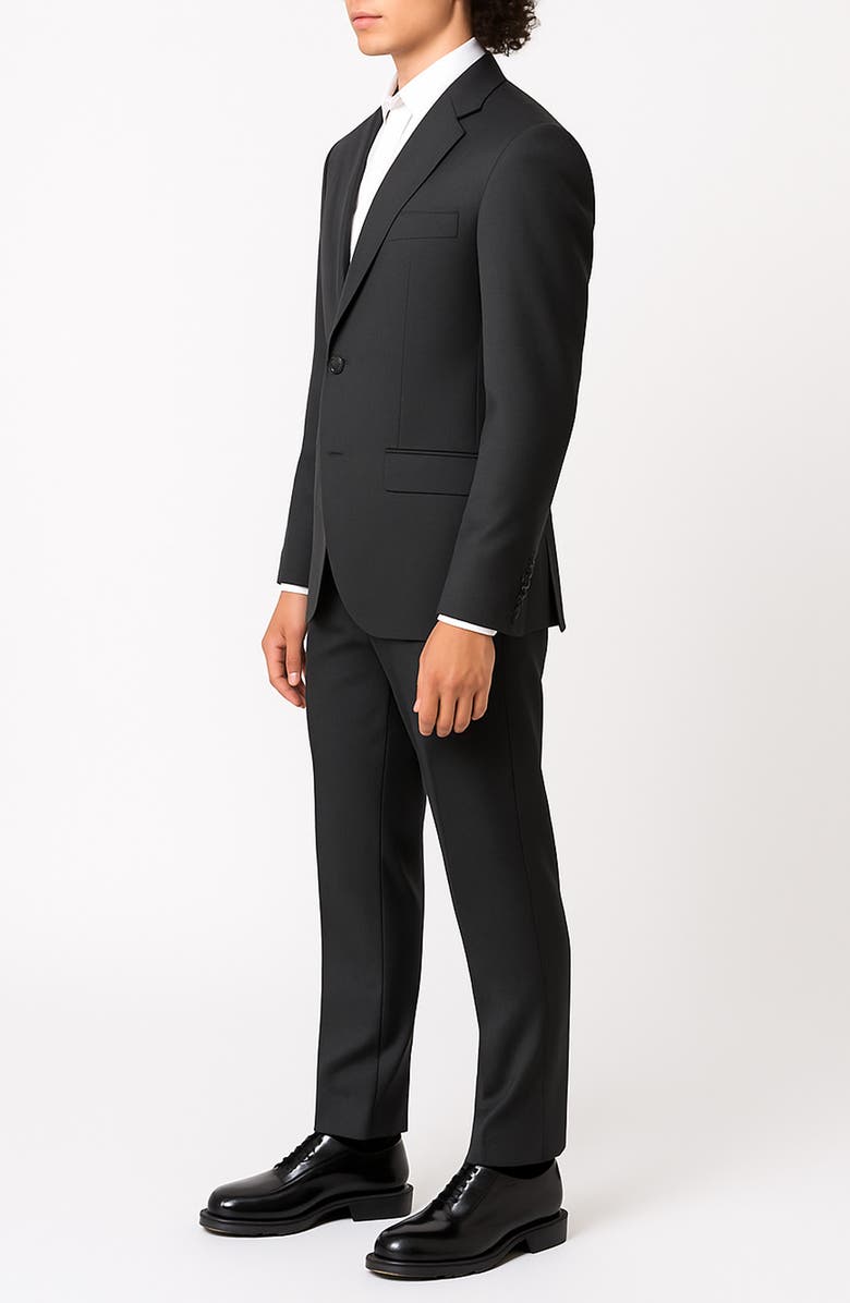 ZANETTI Charcoal Trim Fit Mélange Suit, Alternate, color, Charcoal