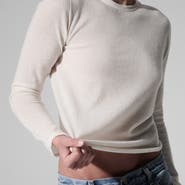 Majestic Filatures 100% Machine Washable Cashmere Long Sleeve Crewneck T-Shirt