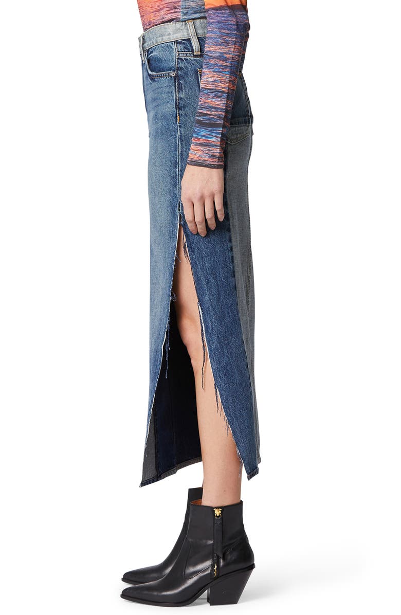 Hudson Jeans Paneled Denim Skirt, Alternate, color,