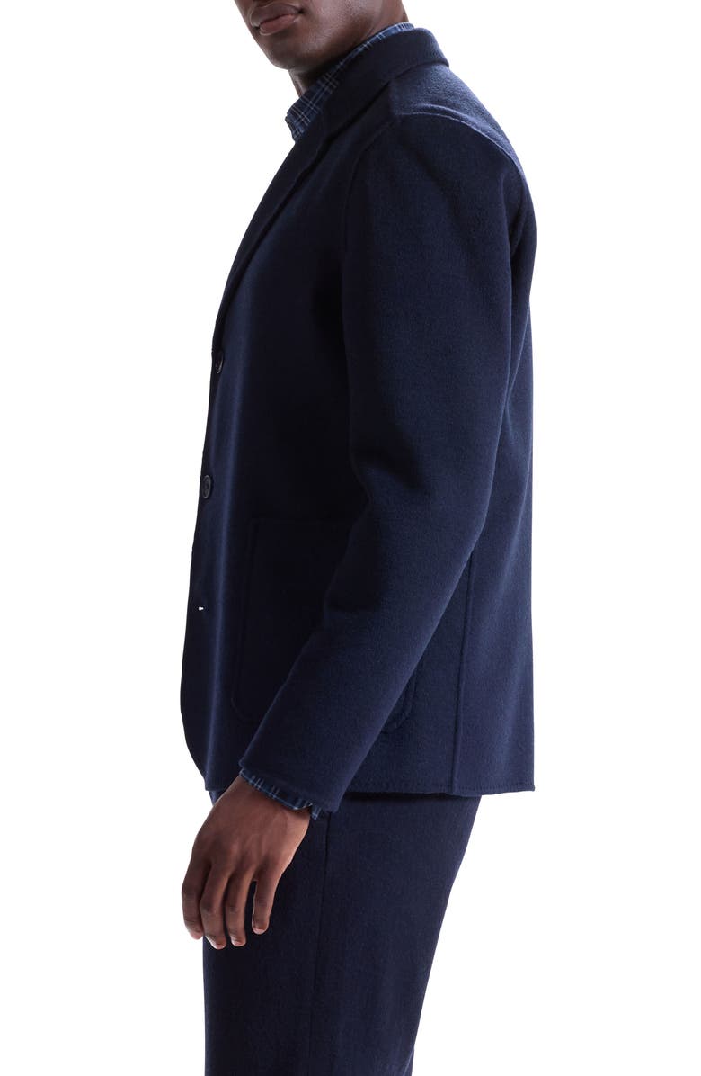 Bugatchi Felted Wool Blend Three Button Blazer, Alternate, color, Navy