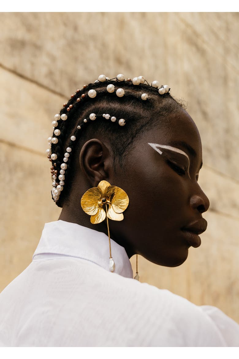 Deviendra Earrings, Alternate, color, Gold