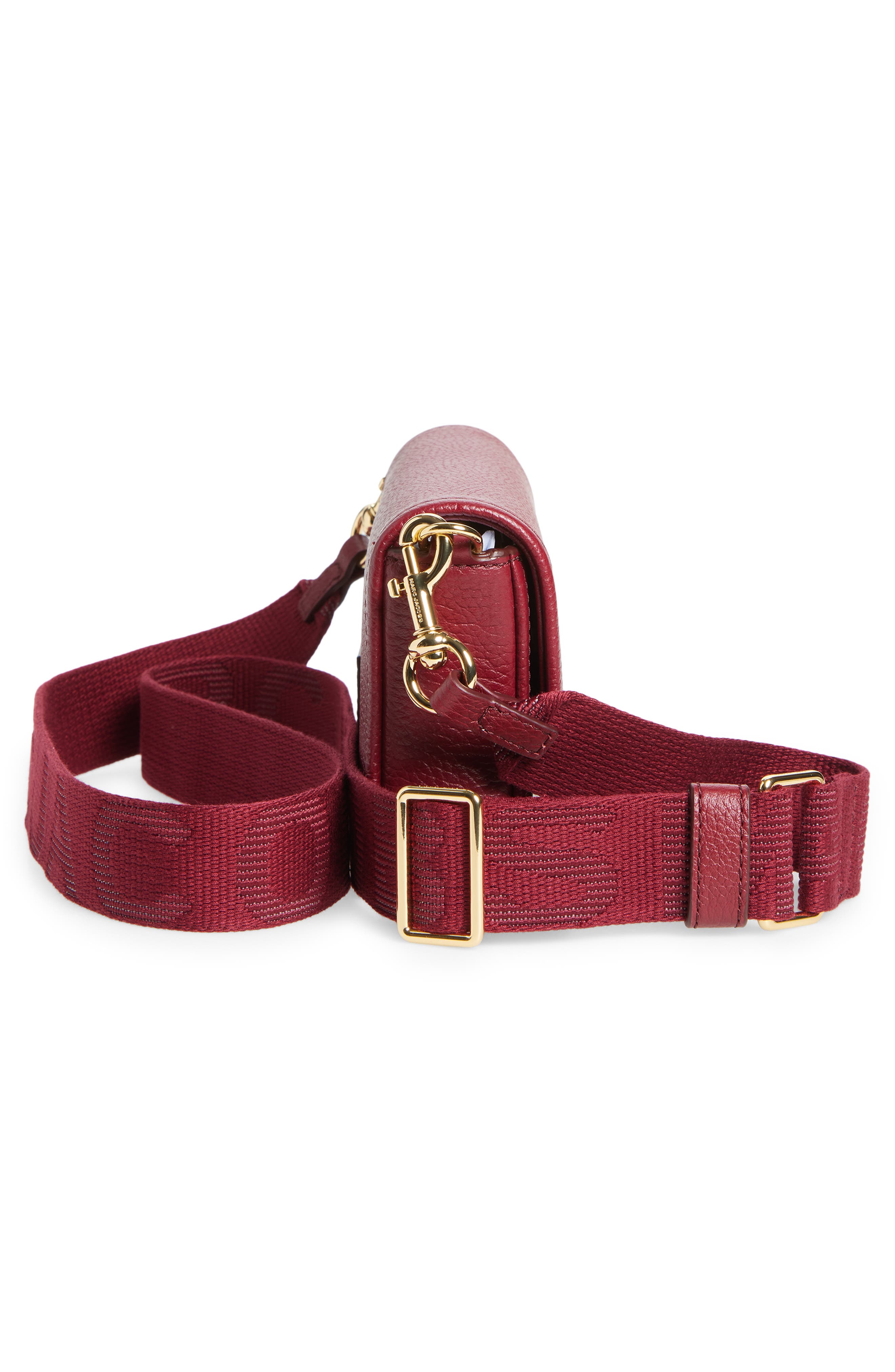 The Mini Leather Crossbody Bag, Alternate, color, CHERRY