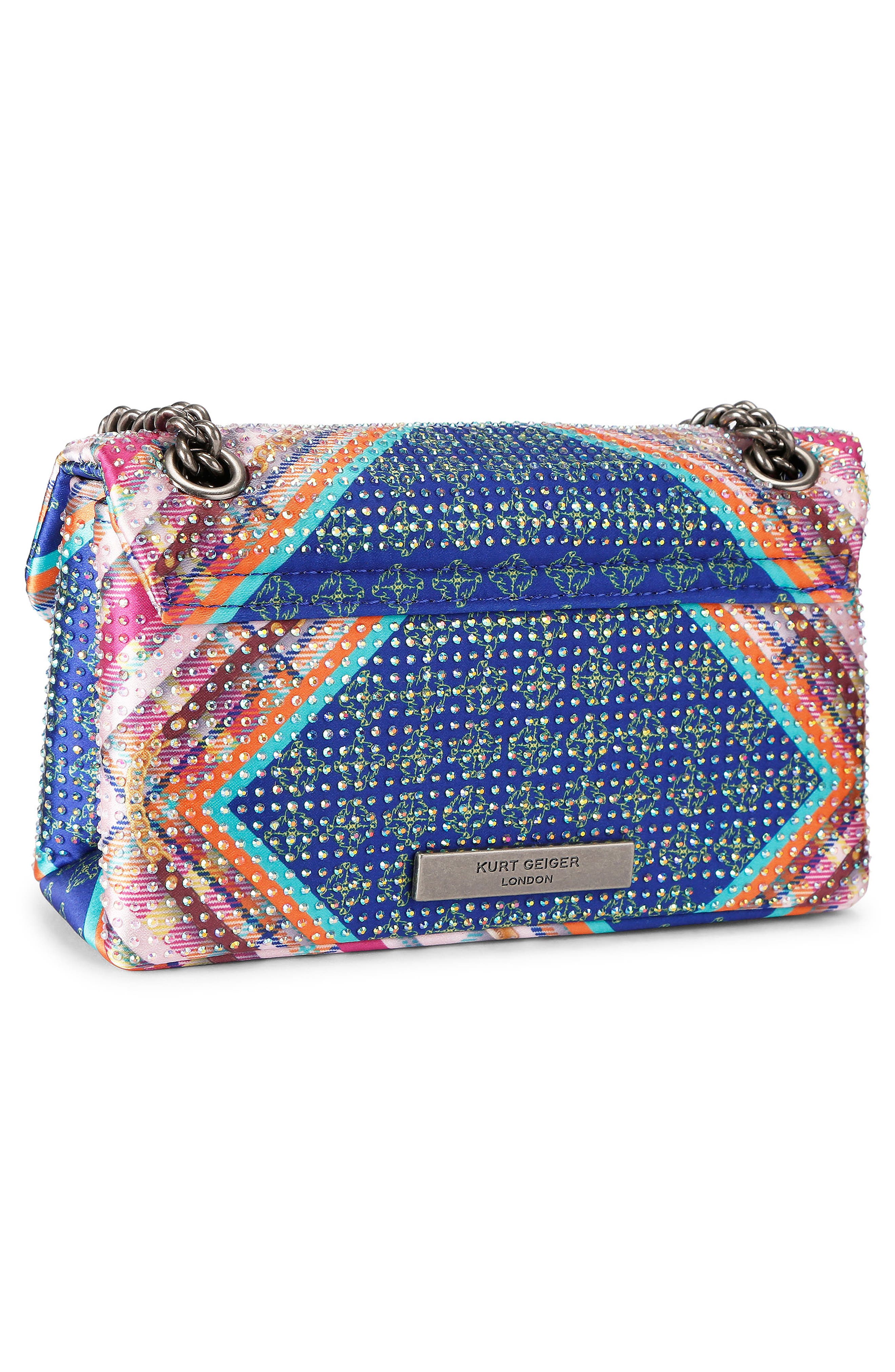Fabric Kensington 17 Crystal Embellished Flap Bag, Alternate, color, PINK MULTI