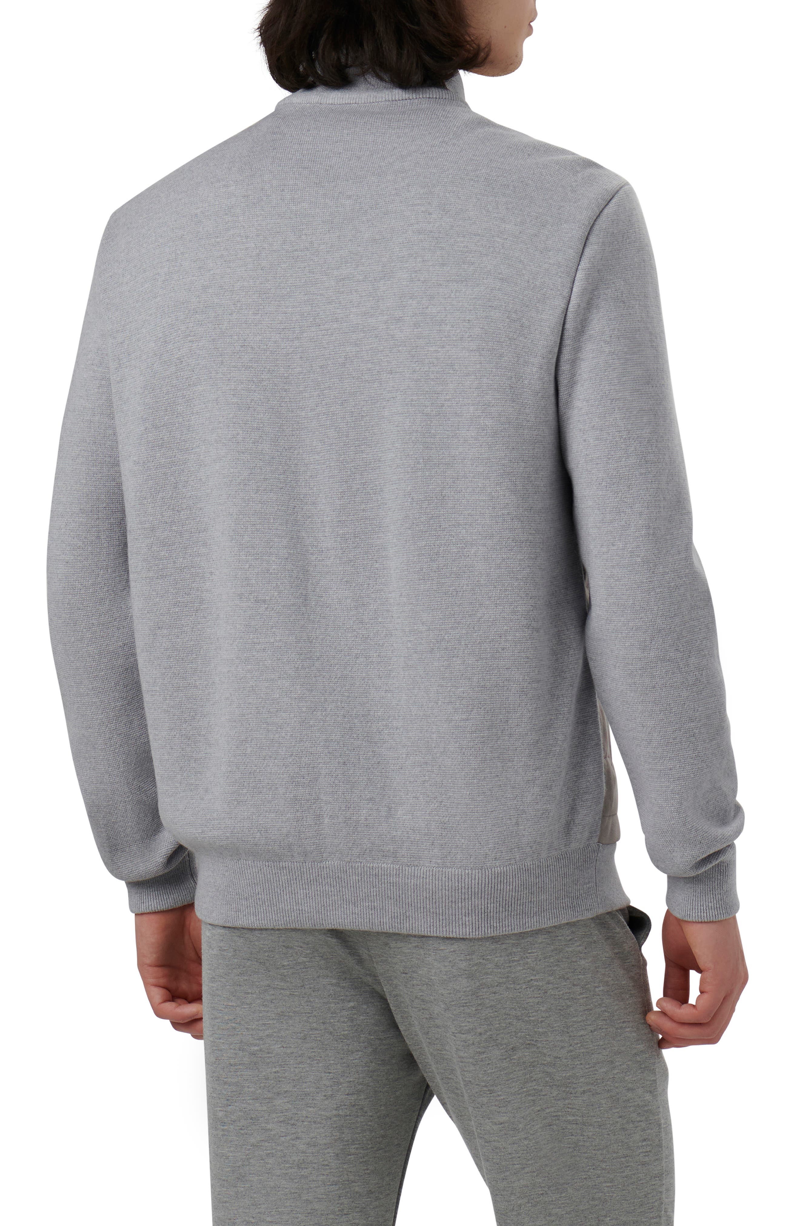 Bugatchi Quilted Suede Panel Sweater Jacket | Nordstromrack