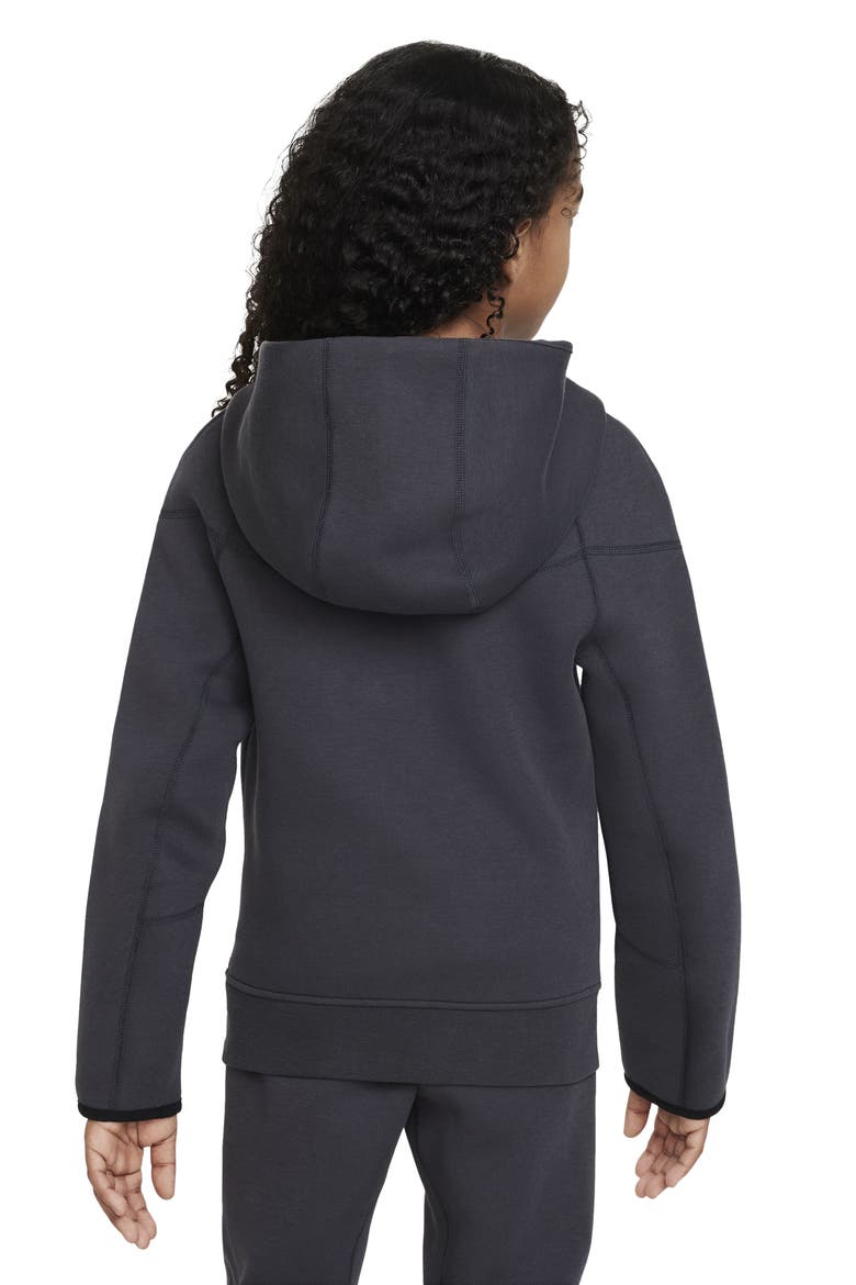 Kids' Tech Fleece Full Zip Hoodie, Alternate, color, ANTHRACITE/ BLACK/ BLACK