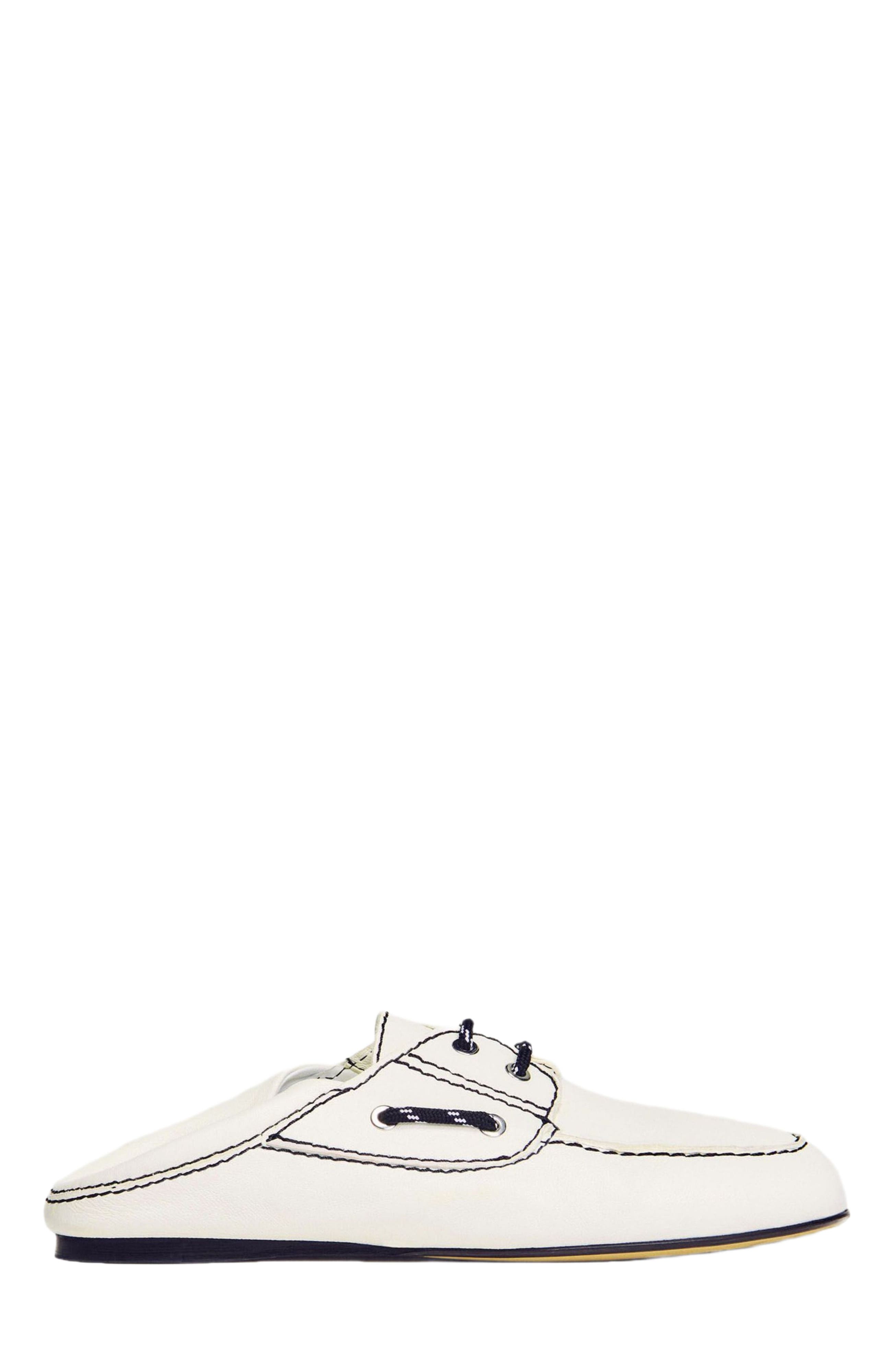 SANDRO Leather boat shoe loafers, Alternate, color, 