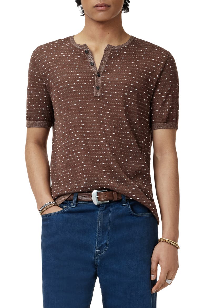 Cabras Wool Short Sleeve Henley Sweater, Main, color, HAZELNUT