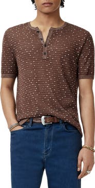 John Varvatos Cabras Wool Short Sleeve Henley Sweater