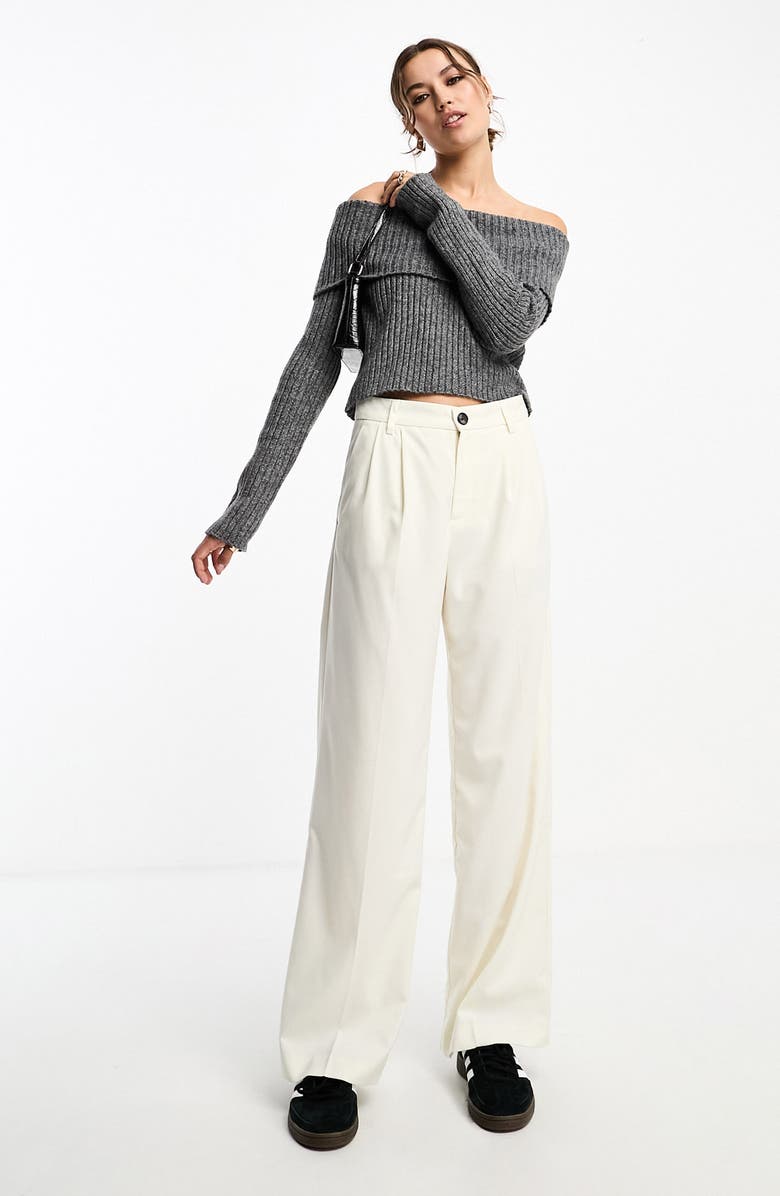 ASOS DESIGN Off the Shoulder Crop Sweater, Alternate, color, 