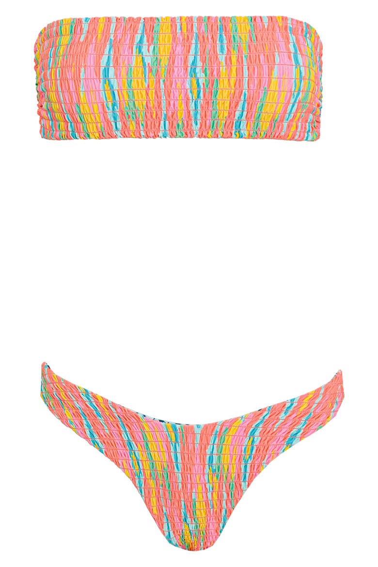 Mystic Ikat Splendor Reversible Bikini Bottoms, Alternate, color, LIGHT PASTEL RED MULTI