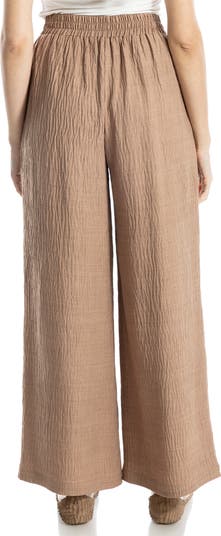 Textured Woven Wide Leg Pants