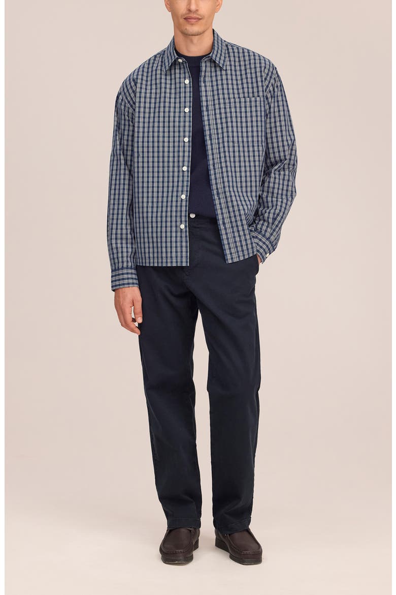Deon Checked Organic Cotton Shirt, Alternate, color, NAVY CHECK