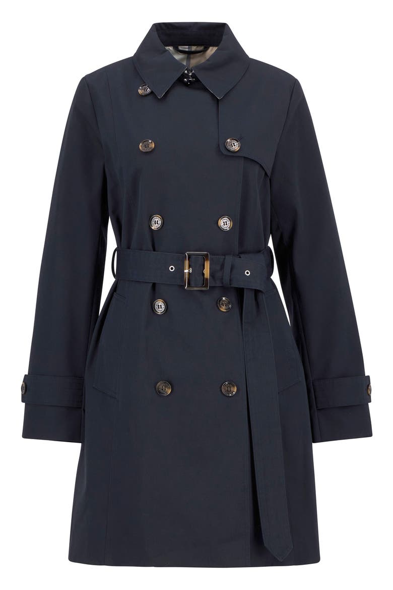 Great Belted Water Resistant Twill Trench Coat, Alternate, color, DK NAVY/HESSIAN