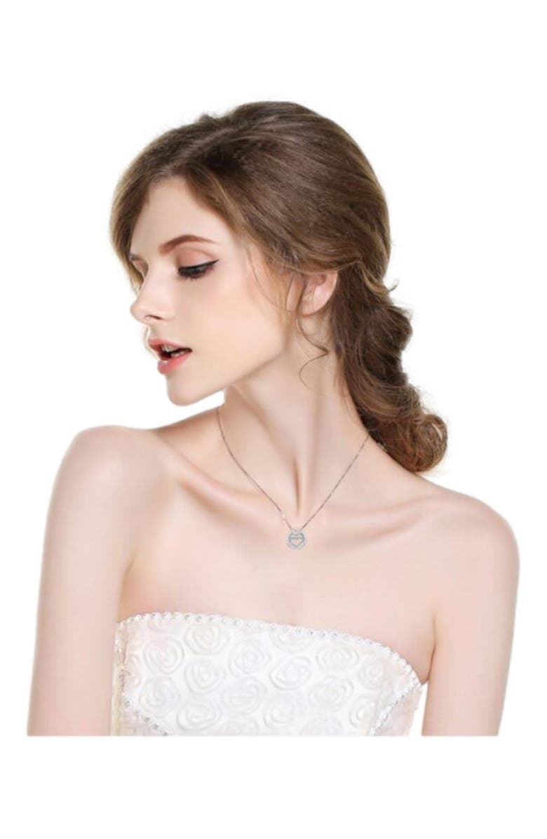 Hollywood Sensation Mom Necklace Heart Circle Of Love Silver Finished Necklace, Alternate, color, Silver