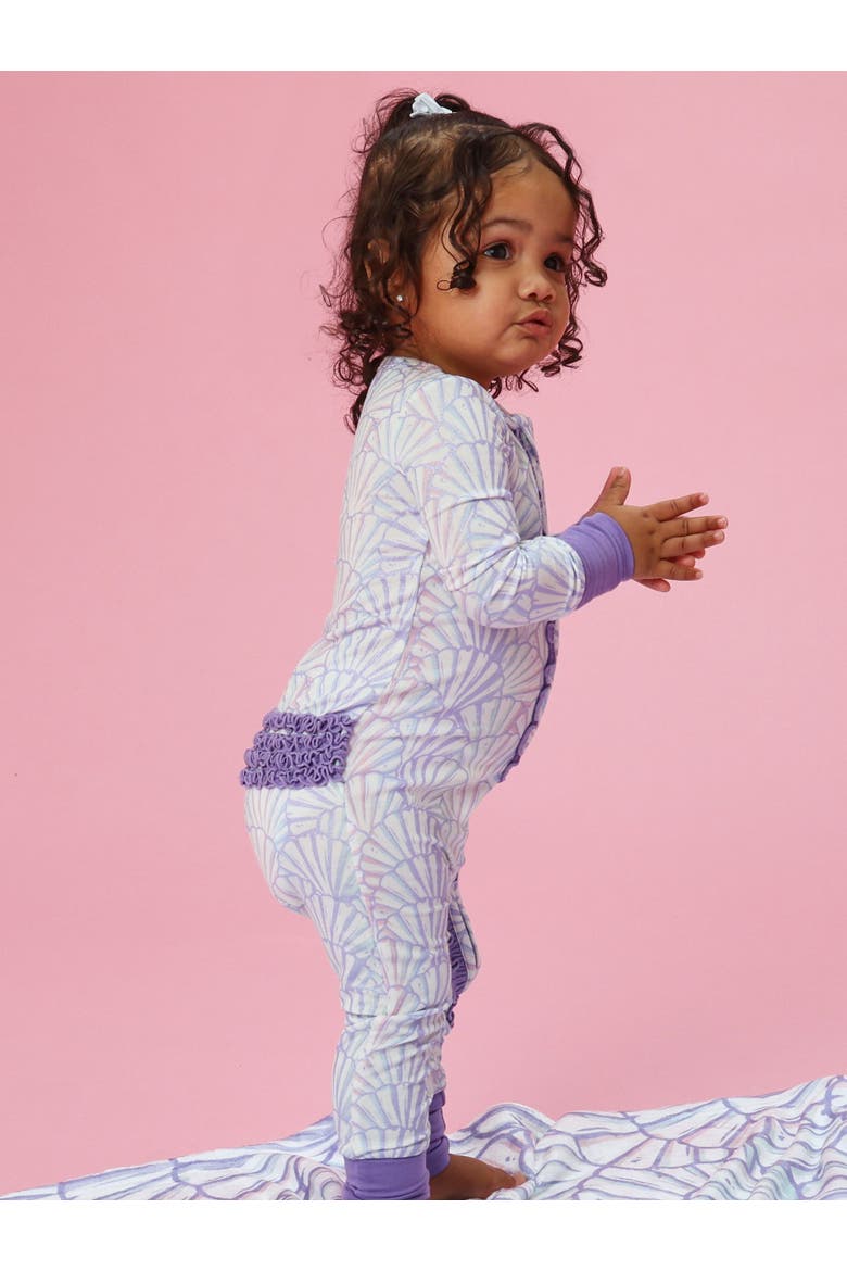 Baby Girls SoftSnooze Convertible Ruffle One Piece Pajama, Alternate, color, Magical Mermaid