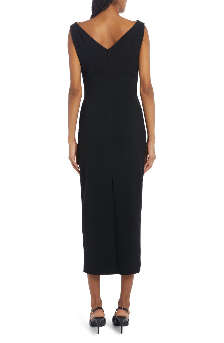 Versace Cowl Neck Sleeveless Midi Dress, Alternate, color, 