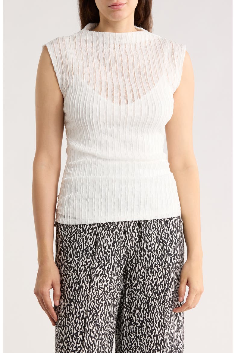 Sheer Stripe Top, Main, color, IVORY