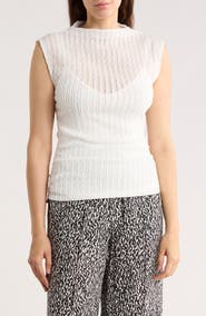 DKNY Sheer Stripe Top