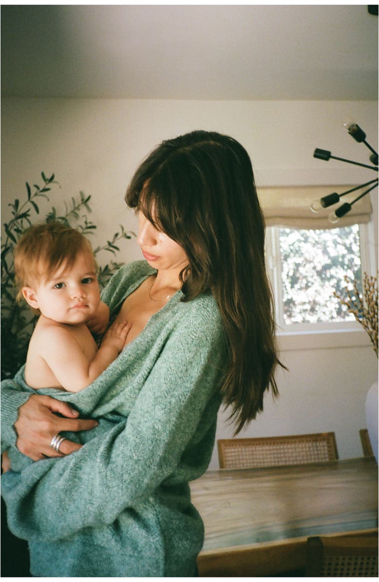 HATCH The Cozy Pointelle Snuggle Sweater, Alternate, color, Matcha