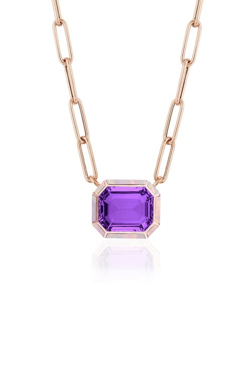 Goshwara Melange Emerald Cut Pendant Necklace In Gold