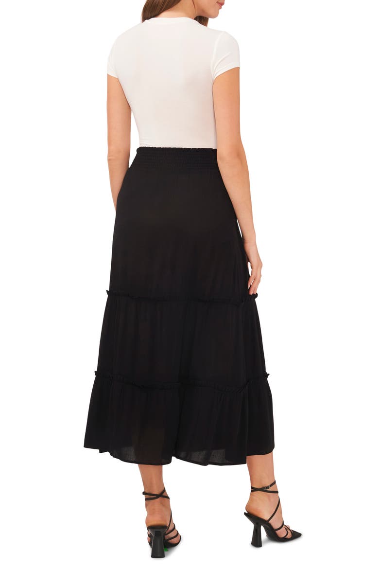 Tiered Maxi Skirt, Alternate, color, RICH BLACK