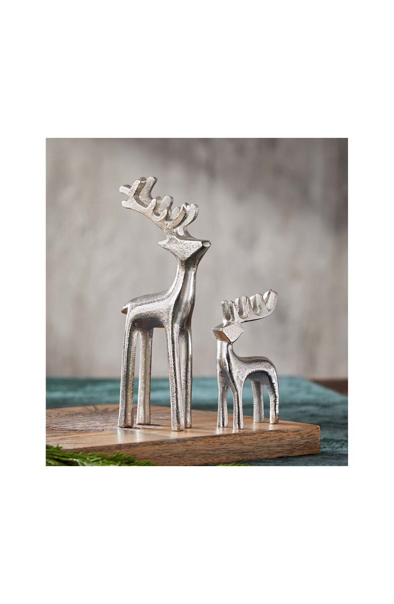 tag Large Silver Reindeer Silhouette Decorative Sculpture, Alternate, color, Metallic Silver