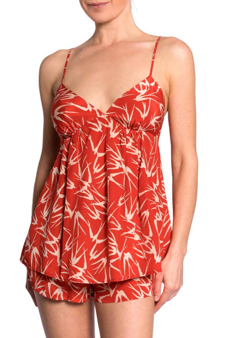 Parker Claire Print Short Pajamas, Main, color, RED BIRD PRINT