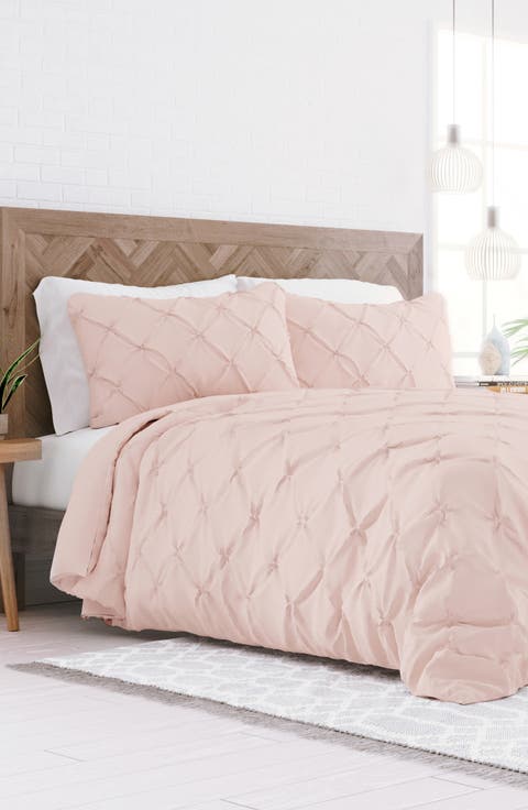 HOME SPUN Premium Ultra Soft 3-Piece Pinch Pleat Duvet Cover Set