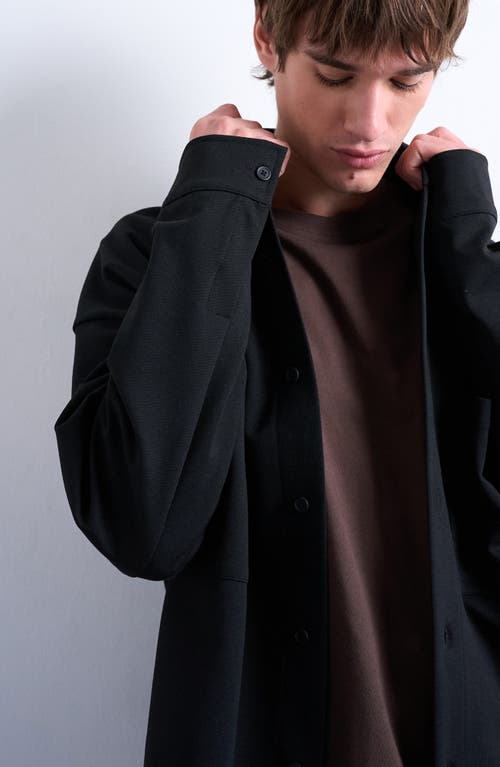 Topman Double Pocket Jersey Jacket In Black