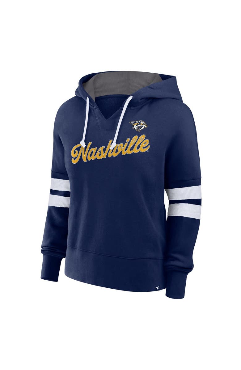 FANATICS Women's Fanatics Navy Nashville Predators Seize Fleece Pullover Hoodie, Alternate, color, Navy