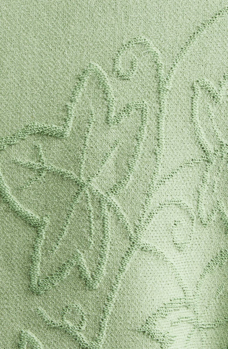 Oscar de la Renta Ivy Detail Stretch Knit Fit & Flare Dress, Alternate, color, Green