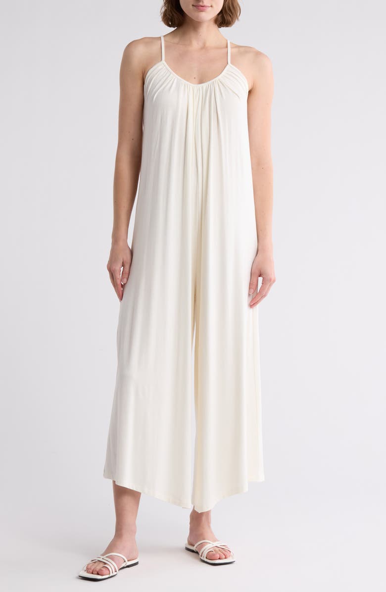 Tart Bloom Asymmetric Wide Leg Jumpsuit, Main, color, Off-White