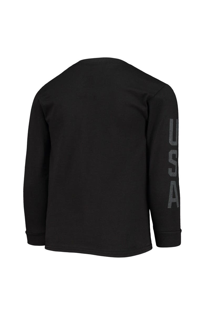 Outerstuff Youth Black Team USA New Heights Long Sleeve T-Shirt, Alternate, color, 