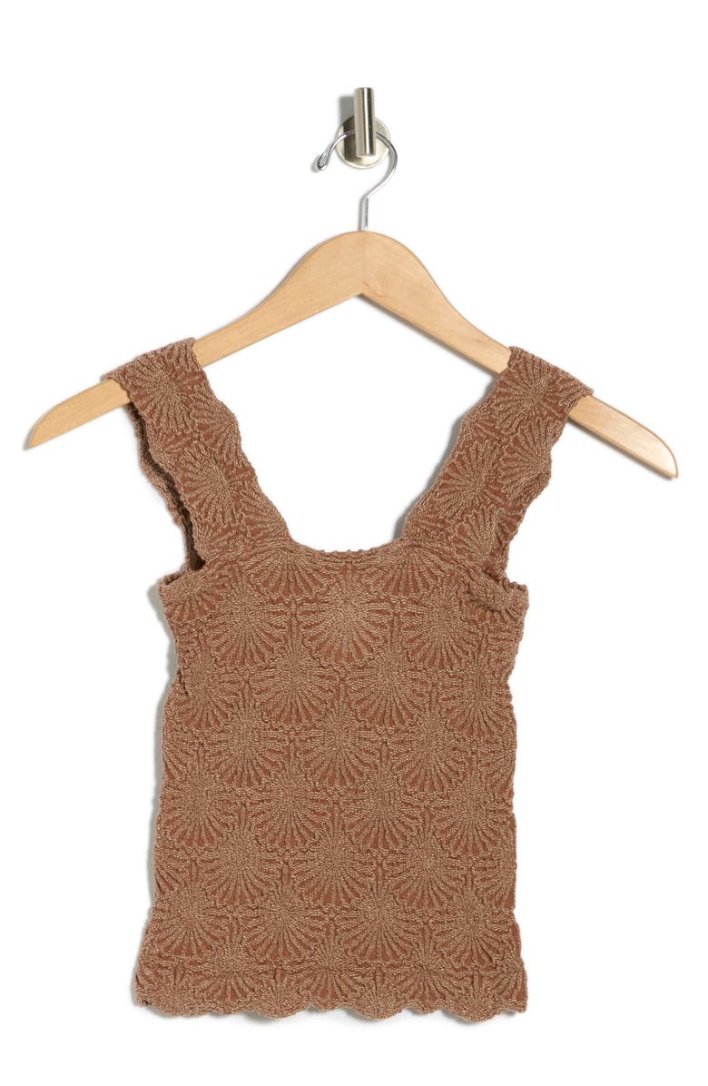 Free People Love Letter Floral Knit Camisole, Main, color, Cocoa