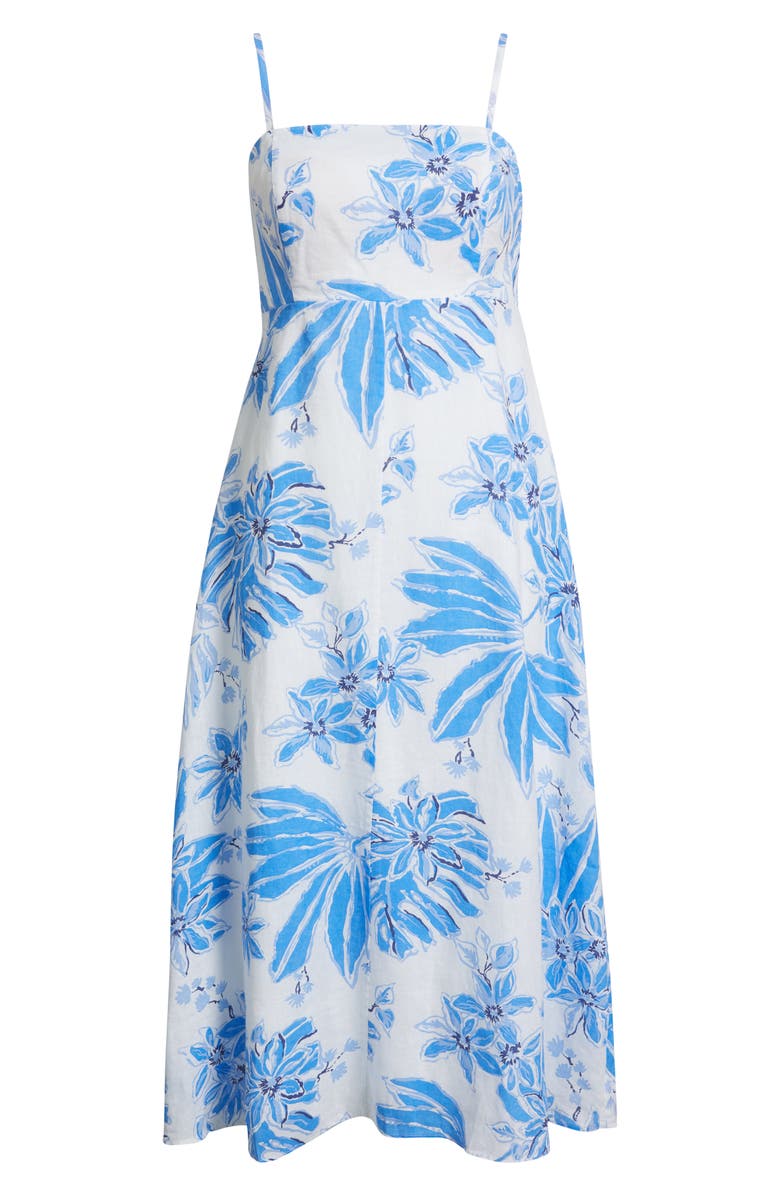 Lilly Pulitzer<sup>®</sup> Jorgian A-Line Linen Midi Dress, Alternate, color, Resort White Jet Set Jungle