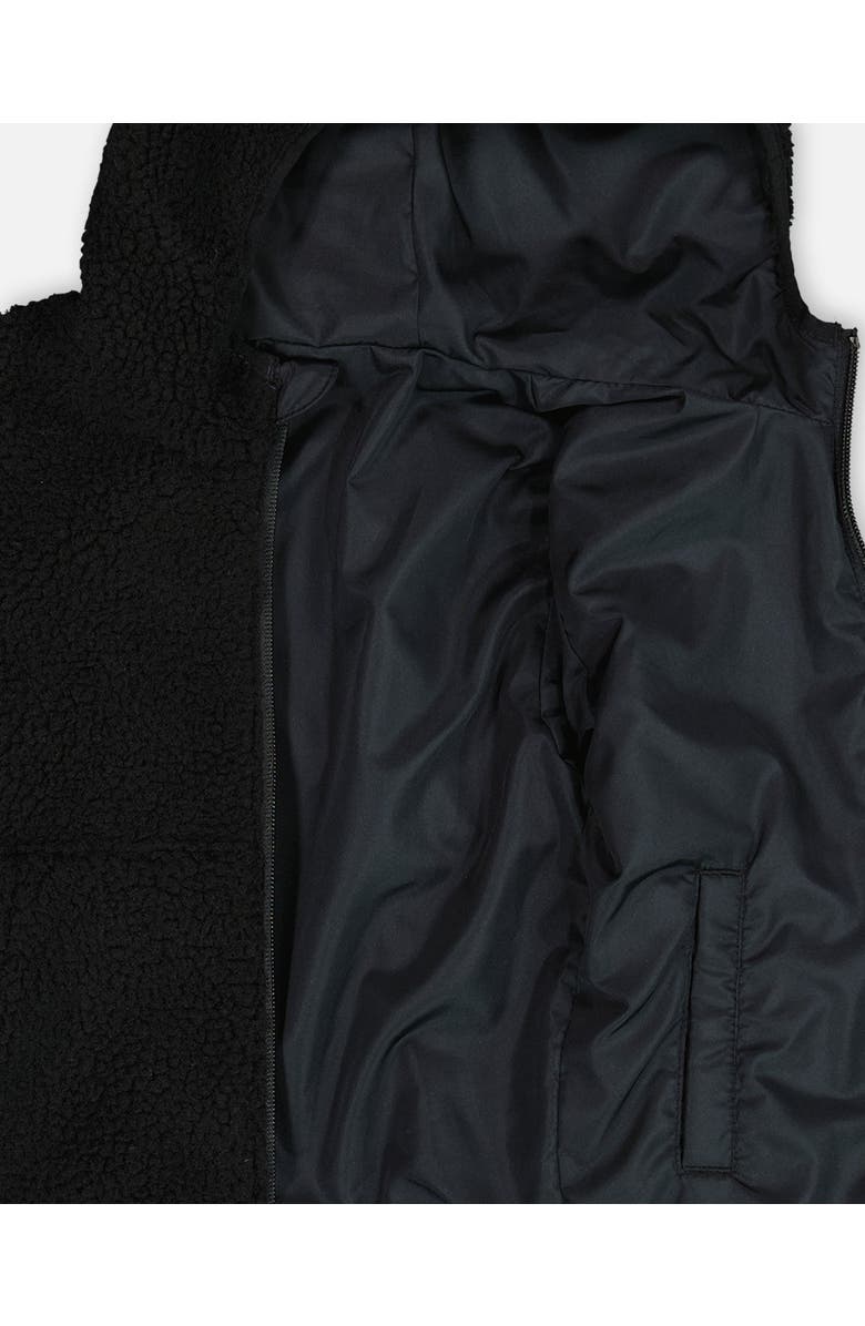 Deux par Deux Little Boy's Reversible Soft Fleece Jacket Black, Alternate, color, 