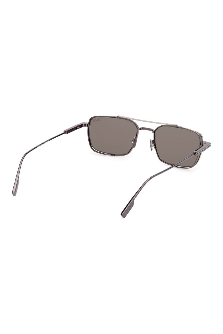 54mm Rectangular Sunglasses, Alternate, color, SATIN GUNMETAL / PALLADIUM