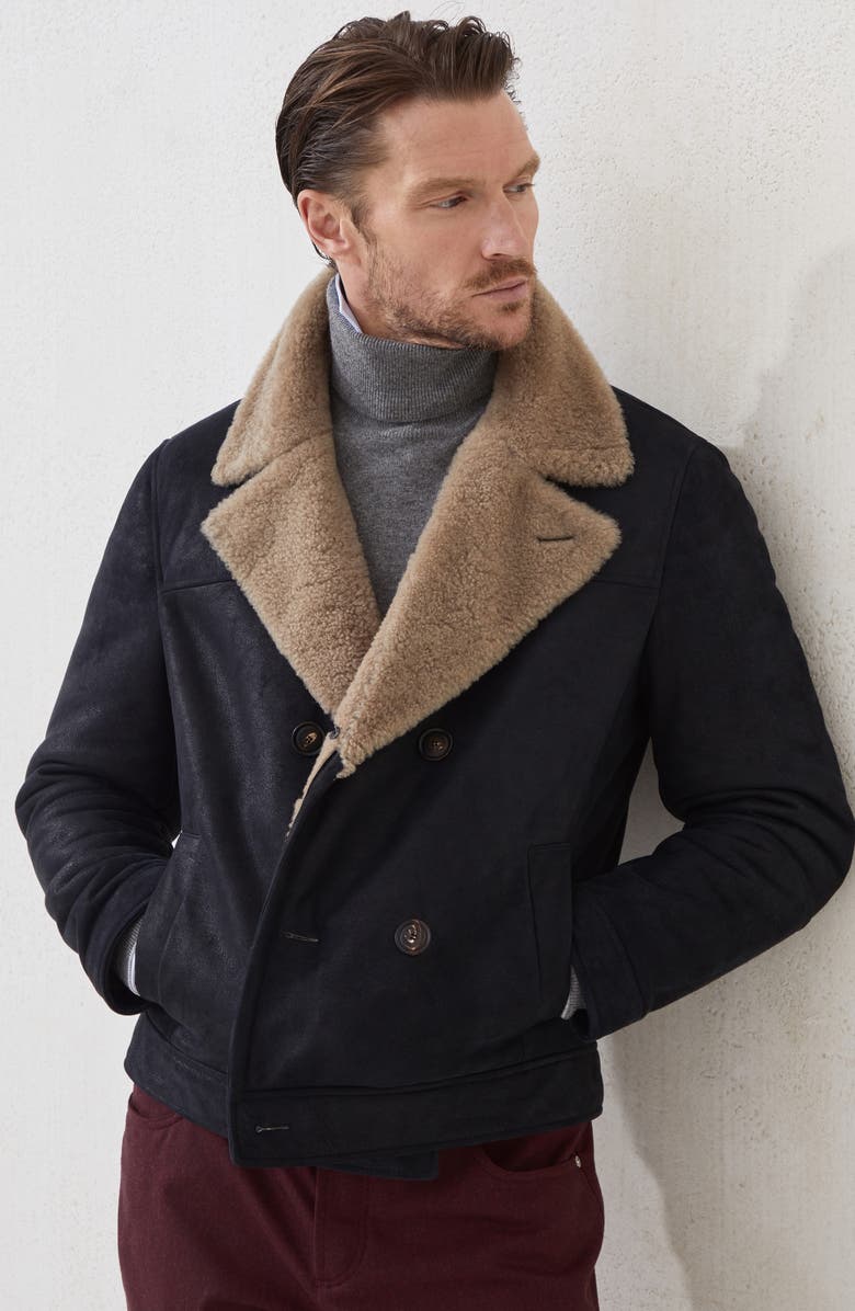 Brunello Cucinelli Shearling jacket, Alternate, color, Black